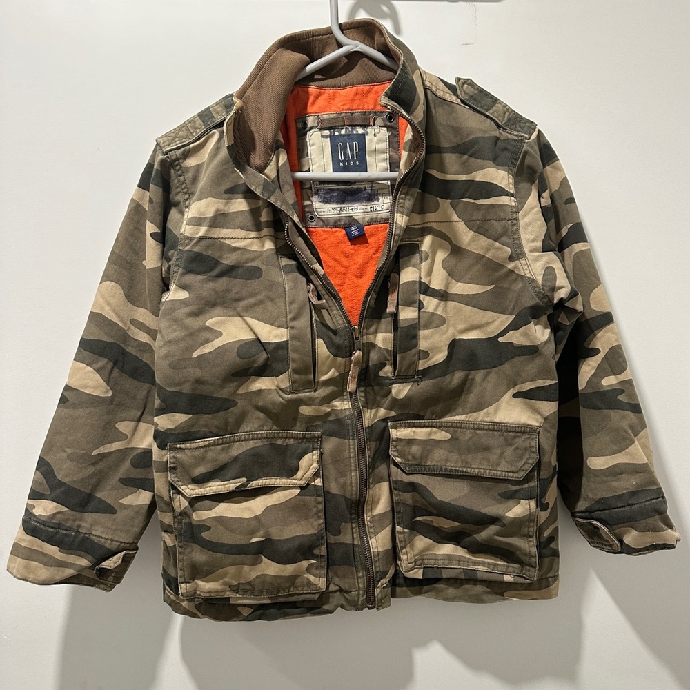 Gap Boys Jacket Green Camouflage S 10